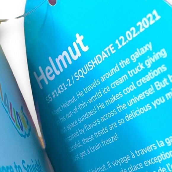 Squishmallow Helmut the Alien 5" Yellow Purple Galaxy Print BNWT HTF KellyToy - Picture 6 of 6